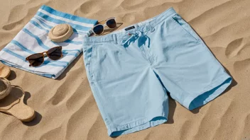 Et par bermudashorts på en strandhåndkle.