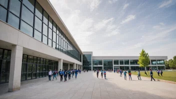 En skolebygning som representerer en utdanningsinstans.