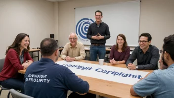 Et møte i en organisasjon for rettighetshavere, som representerer rettighetshavere og fremmer deres interesser.