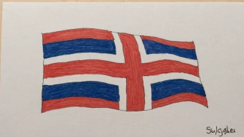 En enkel tegning av et enkelt ord med én stavelse, med et norsk flagg i bakgrunnen.