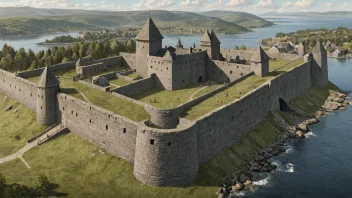 En norsk festningsvoll fra 1600-tallet med en bastion og en vollgrav.