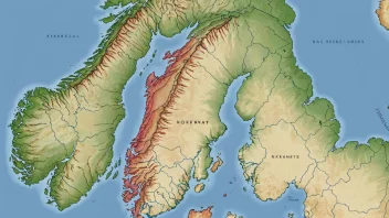 Et kart over Norge som viser de forskjellige regionene.