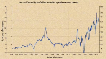 En graf som viser en rekordhøy mengde regn i et gitt område over en viss periode.