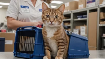 En person som forbereder å sende en katt.