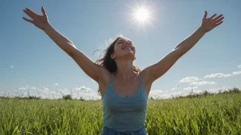 En person som nyter følelsen av sommerlethet på en solrik dag.