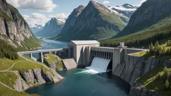 Et vannkraftverk i et naturskjønt norsk landskap.