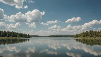 Et fredelig og idyllisk landskap som fremkaller en følelse av ro og undring.