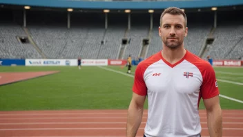 En fleridrettsutøver står på et stadion, symboliserer hans deltakelse i flere idretter.