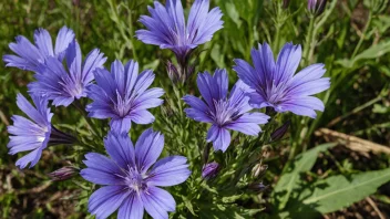 en blå eller lilla blomst av sikoriplanten