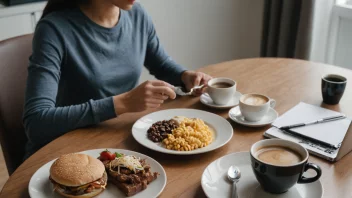 En person som nyter frokostpausen på jobben.