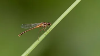 En gnat flyr i luften med en uskarp bakgrunn.