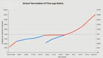 En graf som viser utbytteavkastningen til et selskap over tid, med en rød linje som indikerer utbytteprosenten og en blå linje som indikerer utbytteavkastningen.