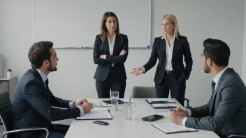 En gruppe mennesker sitter rundt et bord og ser på en whiteboard med en salgsfase-diagram