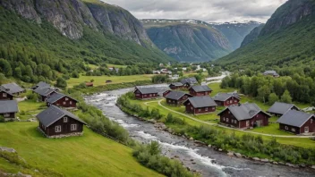 Eit idyllisk landskap av Setesdalen i Norge.