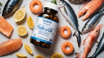 Fiskoljetilskudd med fokus på omega-3-innhold.