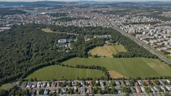 Flyfoto av Hellerudslätten i Oslo.