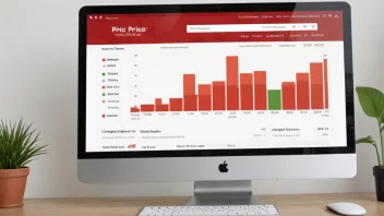 En dataskjerm som viser en nettsted for pris sammenligning med en rød graf som viser priser over tid