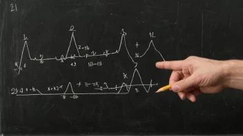 En matematisk likning på en tavle, med en graf i bakgrunnen.