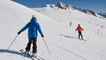 En skiløper i aksjon, med en trener som hjelper dem å forbedre teknikken.