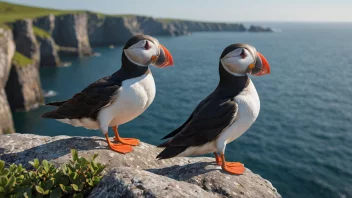 Et par lundeuniversitetspar på en steinete utsikt, med havet i bakgrunnen.