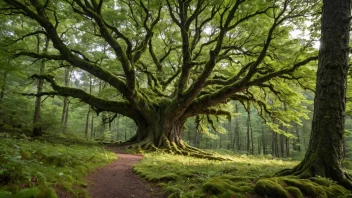 Et majestetisk bøketree i en norsk skog.