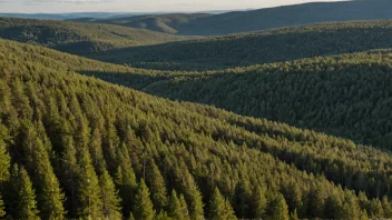 Et idyllisk bilde av Østskogen, som viser stedets naturskjønnhet.