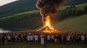 Et midtsommerbål i Norge