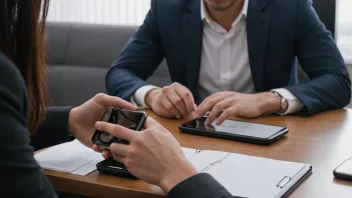 En person holder en telefon med en kalender-app åpen, avkaller et møte