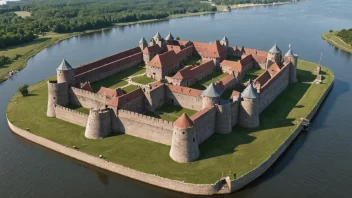 Et bilde av Jomsborg festningen i Polen.