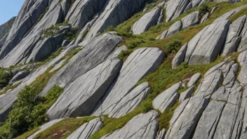 Et gneisfjell i Norge, med en blanding av steiner og vegetasjon i forgrunnen.