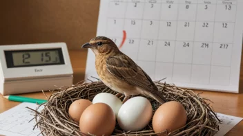 En fugl i ruggeperiode, sittende på egg i et rede.