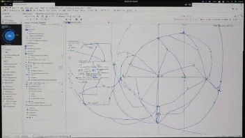 En dataskjerm som viser en simulering av et komplekst system.