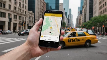 En person bestiller en taxi ved hjelp av en smarttelefon-app.