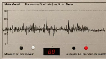 Et bilde som viser en lydbølge og en decibelmåler, som illustrerer konseptet med å måle lydtrykk i decibel.