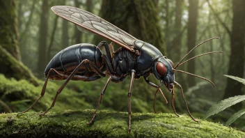 En illustrasjon av en buldrebasse i sin naturlige habitat, med fokus på dens karakteristiske lydproduserende egenskaper.