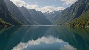 En malerisk småfjord med bratte fjell og stille vann