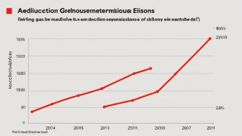 En graf som viser en reduksjon i klimagassutslipp.