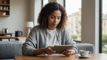 En person leser en forbrukerartikkel på en tablet.