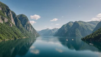 En åndeløs utsikt over Saltfjorden, som viser dens naturlige skjønnhet og ro.