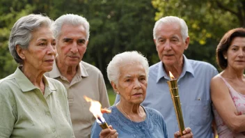 En familie med flere generasjoner, med den yngre generasjonen i forgrunnen og den eldre generasjonen i bakgrunnen.