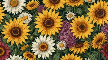 Et bilde av en samling blomster fra Asteraceae-familien, som viser deres mangfold og skjønnhet.