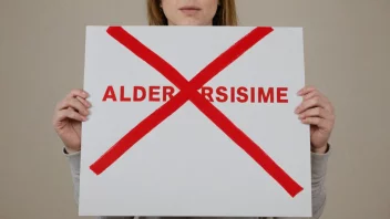 En person protesterer mot alderisme.