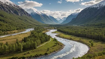 Et pittoreskt bilde av Snødalen i Norge.