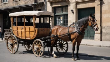 En hestetrukket hanskevogn, en type vogn som brukes til å transportere varer.