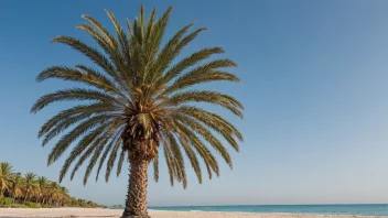 En dadelpalme på en strand