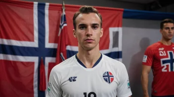 En person som har på seg landslagstrøye, og representerer Norge i en internasjonal konkurranse.