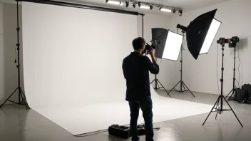 En fotograf tar et produktfoto i et studio.