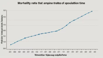 En graf som viser dødeligheten i en befolkning over tid, med et tydelig mønster eller trend.