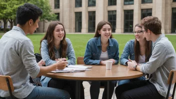 Studenter som deltar i en demokratisk diskusjon på et universitet.