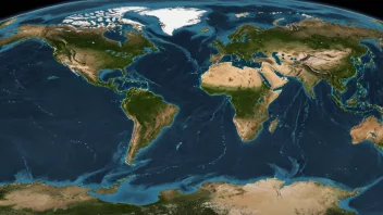 Et bilde som illustrerer geodata, med en 3D-globus og ulike geografiske trekk fremhevet.